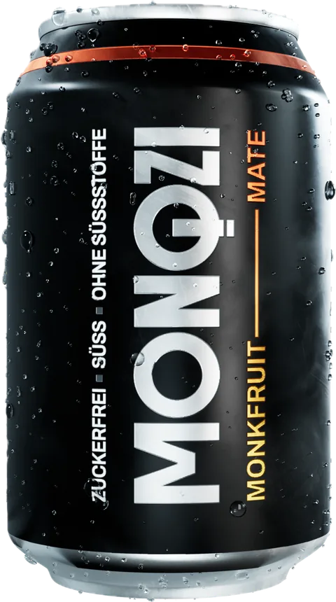 Black can of MONQZI Monkfruit Mate, 33 cl