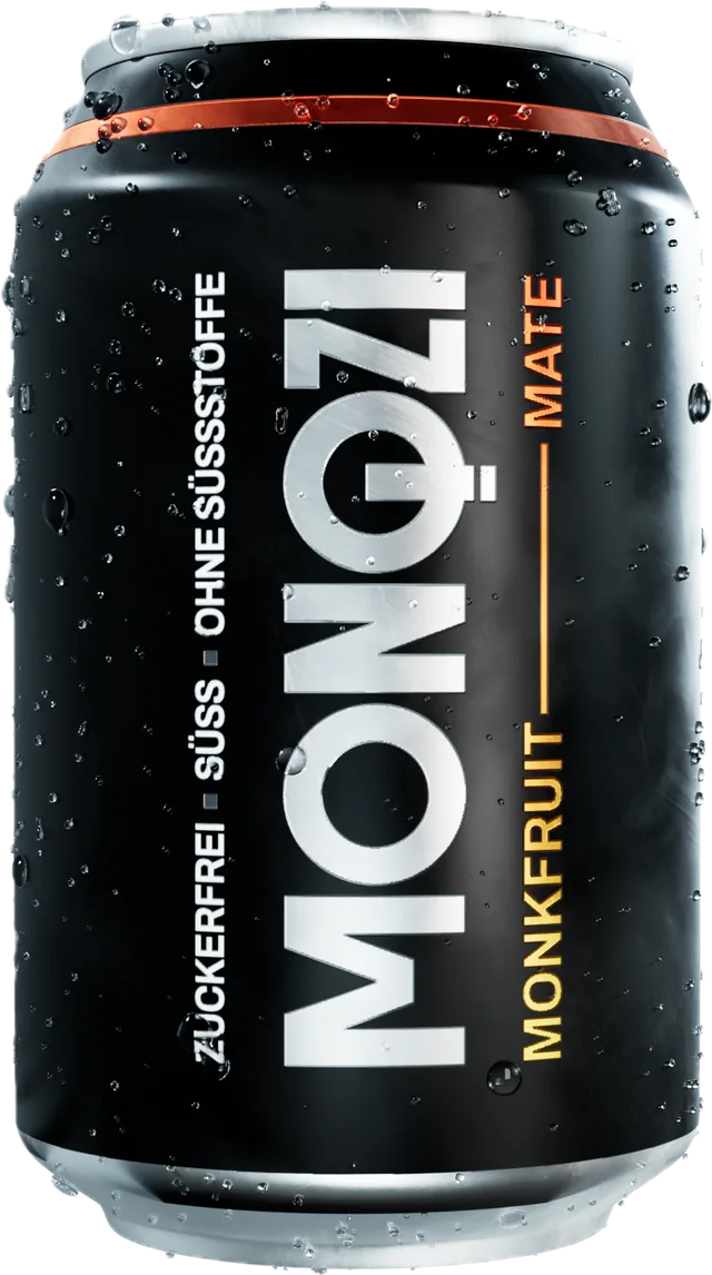 Black can of MONQZI Monkfruit Mate, 33 cl